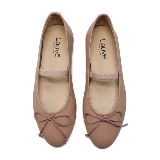 Lauve Dusty Mauve Bow Ballet Flat 2242 - GIRLS