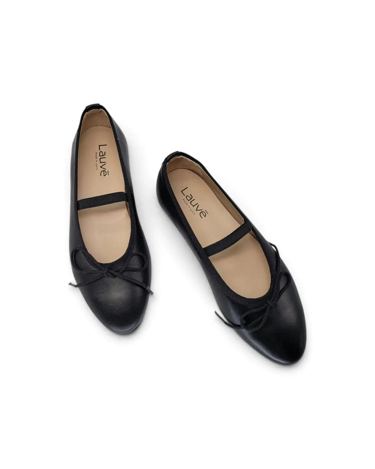 Lauve hanna black leather ballet flat | kids shoes fast shipping
