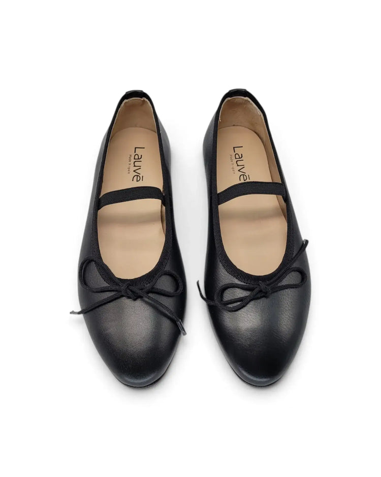 Lauve hanna black leather ballet flat | kids shoes fast shipping