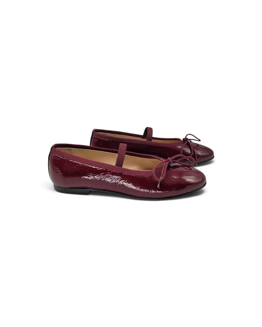 Lauve hanna burgundy patent ballet flat | kids shoes fast shipping