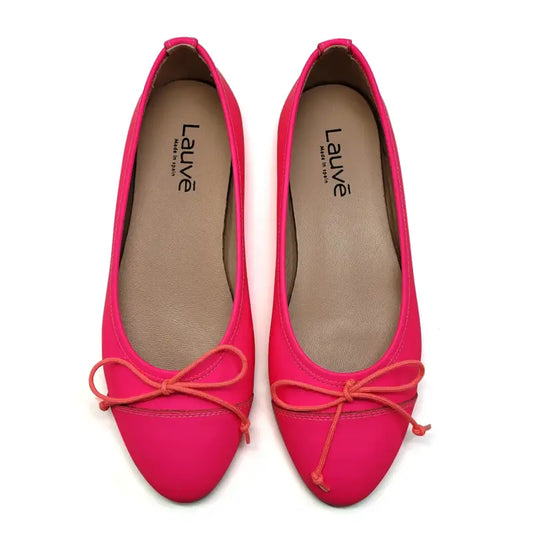 Lauve Higlighter Pink Lotus Gum Bow Ballet Flat 2241 - GIRLS