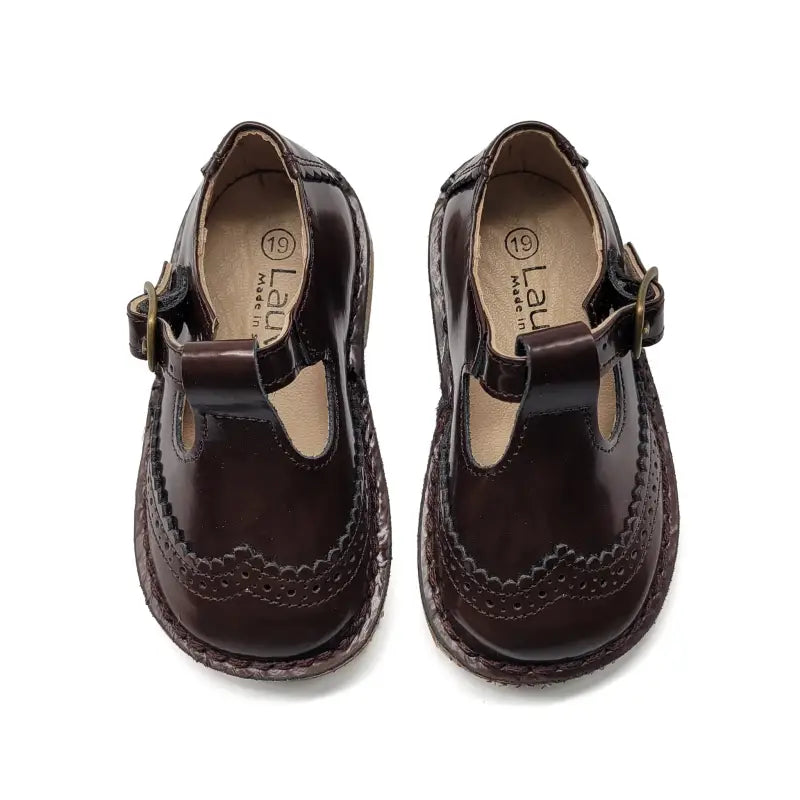 Lauve madison chocolate glaze t-strap - t strap