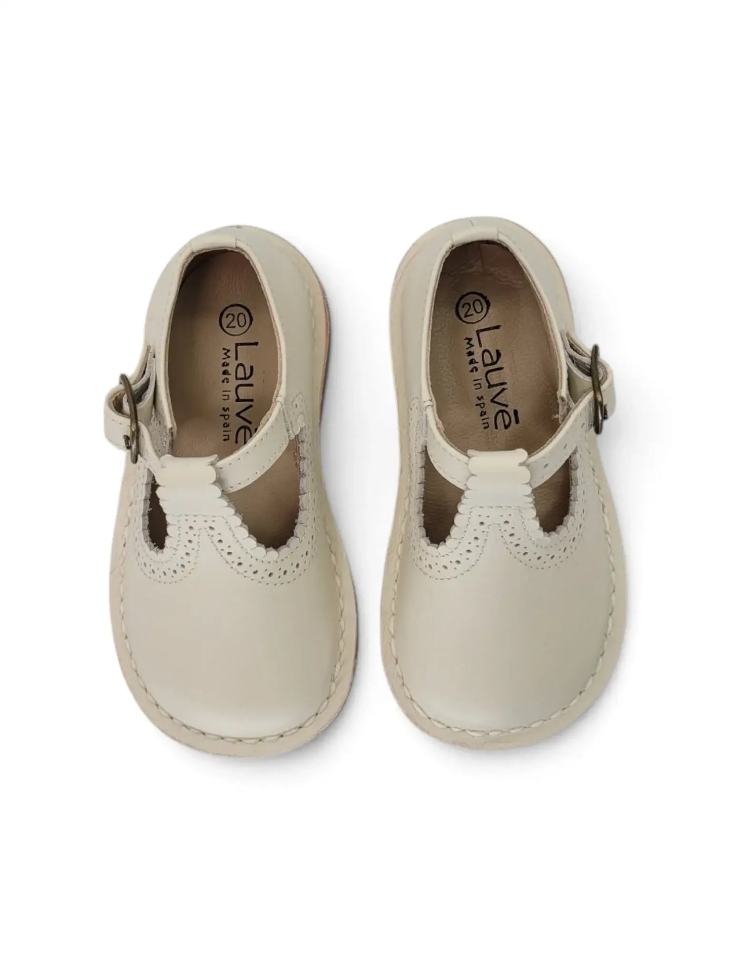 Lauve porcelain scalloped first walker t-strap | kids fast shipping