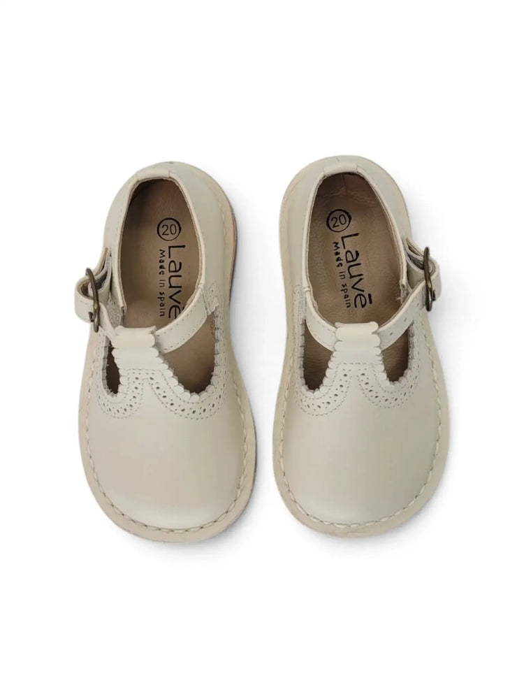 Lauve porcelain scalloped first walker t-strap | kids fast shipping