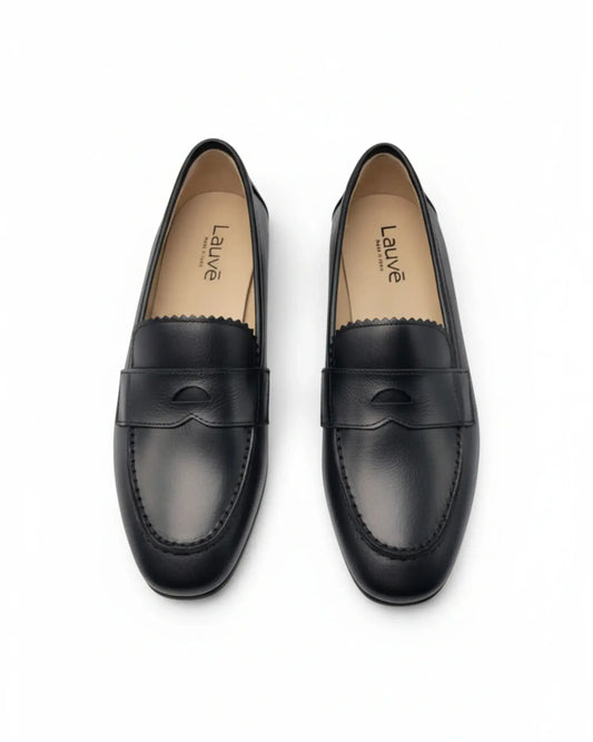 Lauve scalloped black penny loafer | kids shoes fast shipping