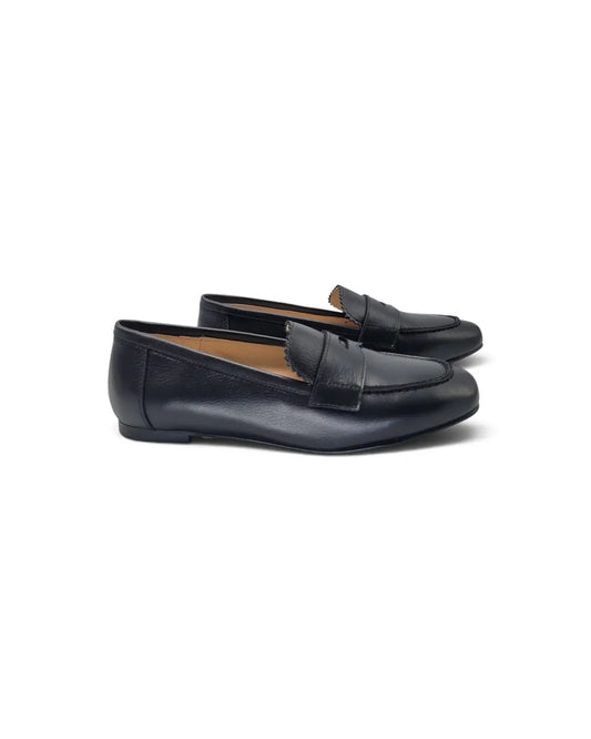 Lauve scalloped black penny loafer | kids shoes fast shipping