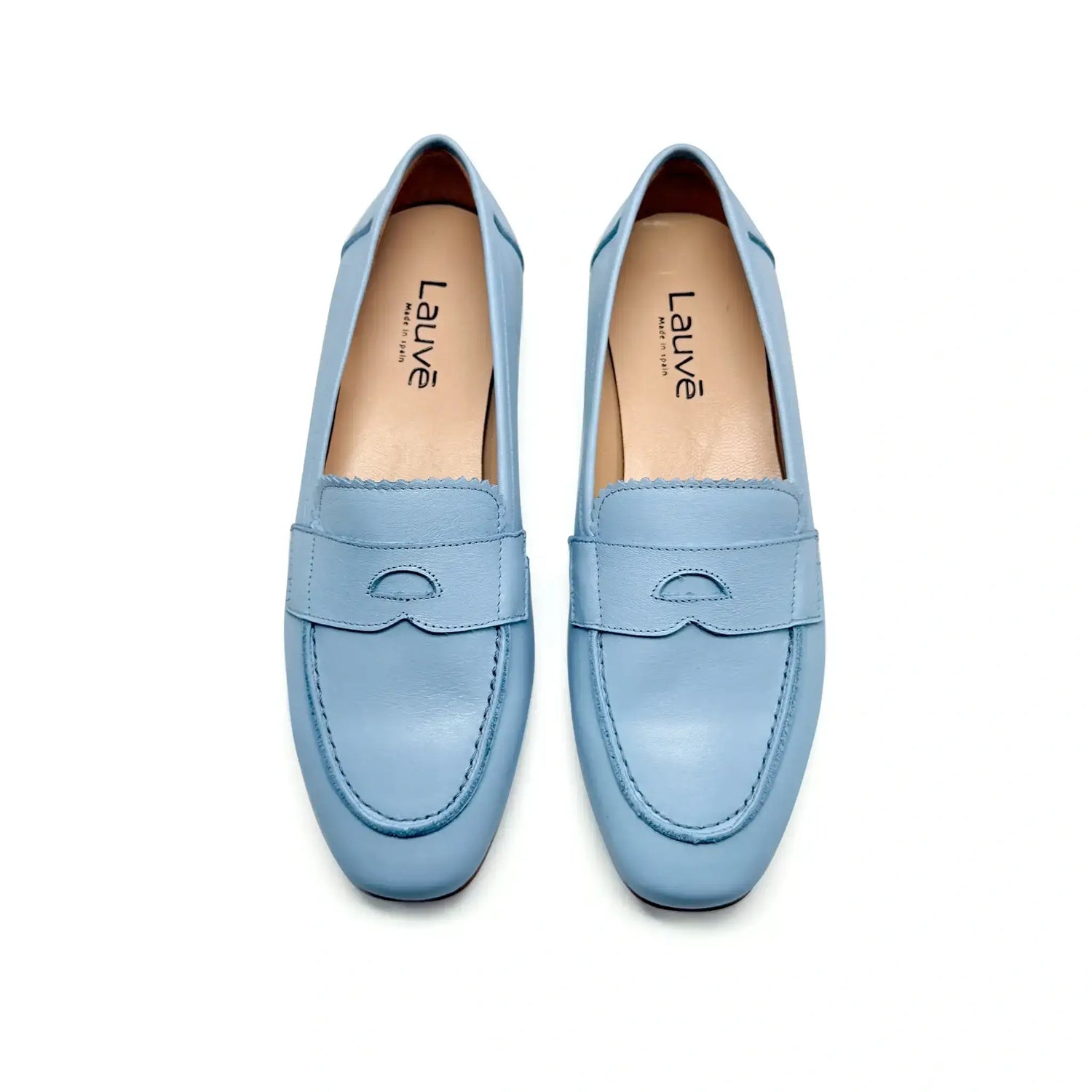 Lauve sky blue penny loafer flats fast shipping