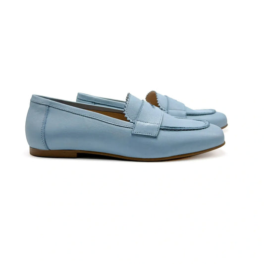 Lauve sky blue penny loafer flats fast shipping