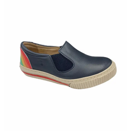 Lindo navy rainbow slip on sneaker 5913 - girls