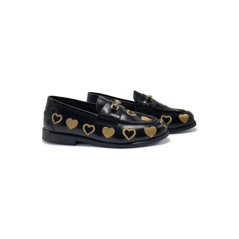 Lmdi black gold heart slip on loafer 102126 - school shoe