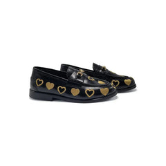 Lmdi black gold heart slip on loafer 102126 - school shoe