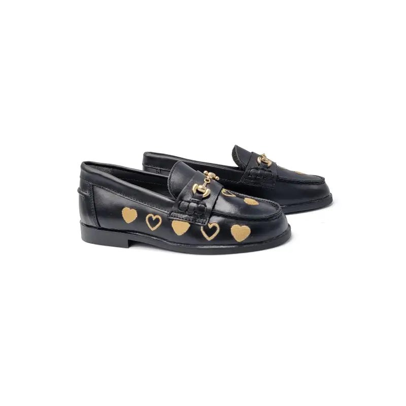 Lmdi black gold heart loafer 102126 - girls