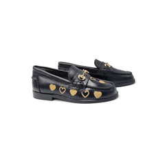 Lmdi black gold heart loafer 102126 - girls