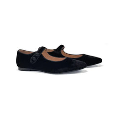 Lmdi black velvet mary jane 137018a - pointy mary jane