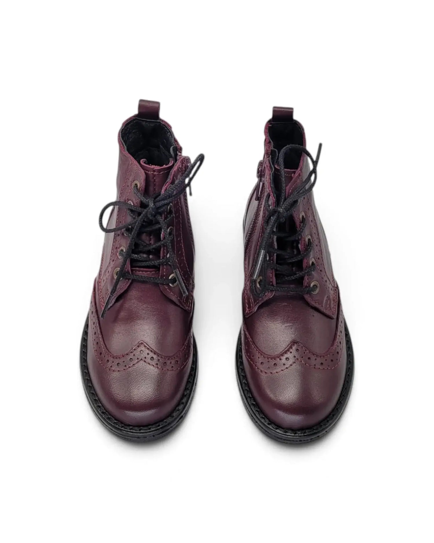 Lmdi burgundy leather lace-up bootie | kids shoes fast shipping