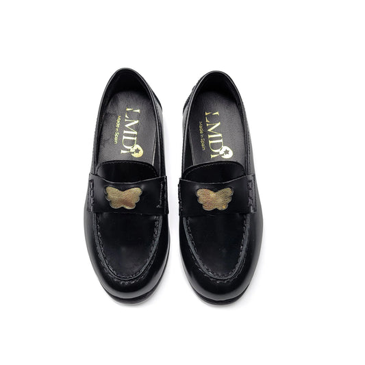 Lmdi castellano black butterfly loafer - school shoe