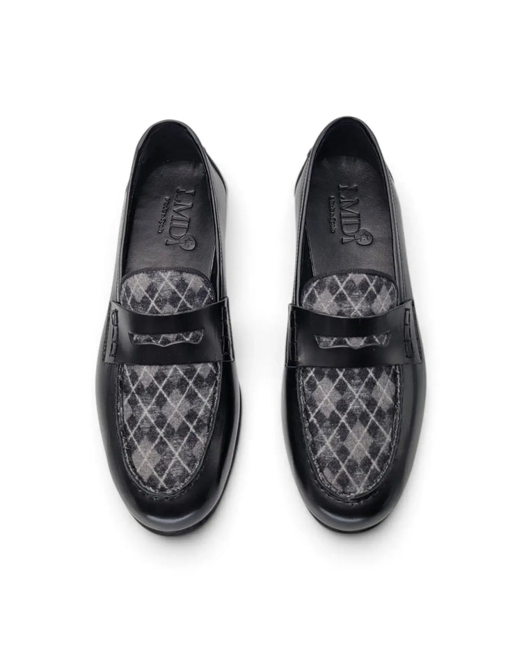 Lmdi covelo black argyle chunky loafer | kids shoes fast shipping