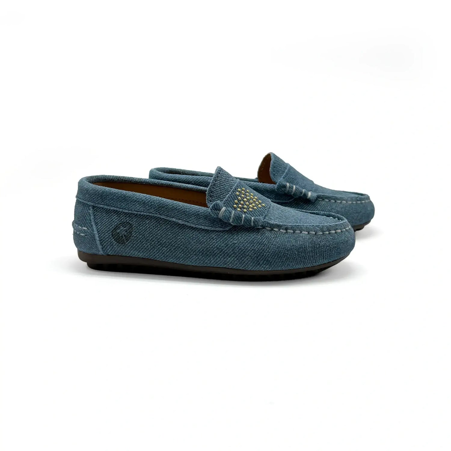 Lmdi denim heart loafer handmade leather shoes fast shipping