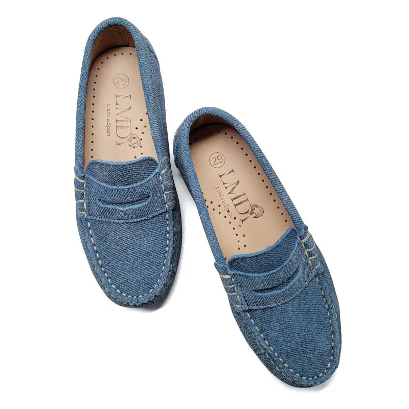 LMDI Denim Leather Penny Loafer with Rubber Sole SS2410 | Laced Shoe Laced Shoe Inc LMDI Denim Leather Penny Loafer with Rubber Sole SS2410 | Laced Shoe Laced Shoe Inc