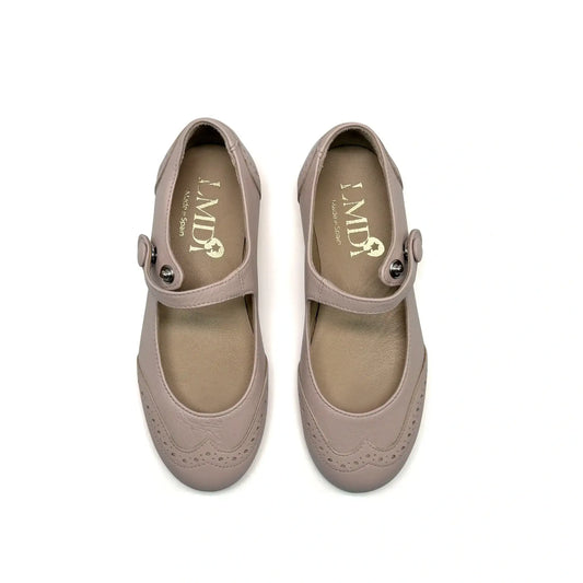 Pink wingtip mary jane leather shoes fast shipping