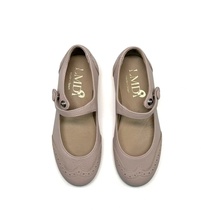 Pink wingtip mary jane leather shoes fast shipping