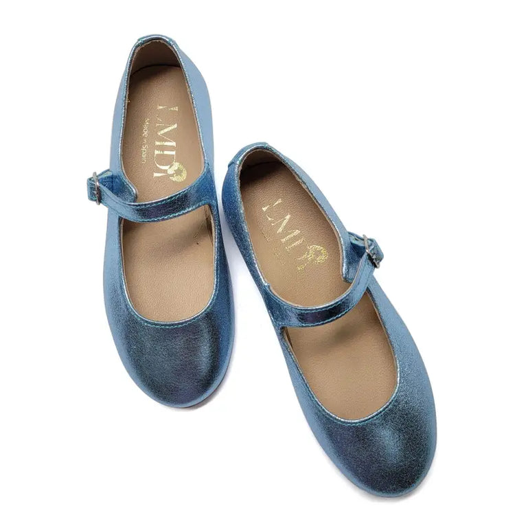 LMDI Iria Blue Azure Metallic Mary Jane - GIRLS