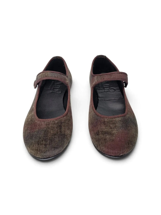 Lmdi iria brown smokescreen velvet mary jane | kids fast shipping