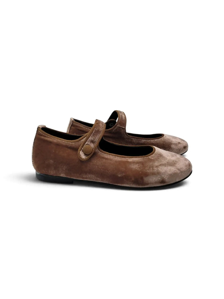 Lmdi iria creamy rustic brown velvet mary jane | kids fast shipping