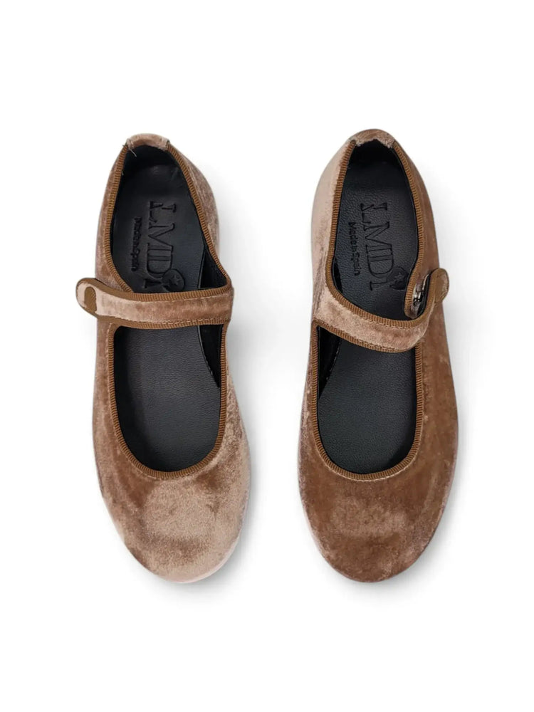 Lmdi iria creamy rustic brown velvet mary jane | kids fast shipping