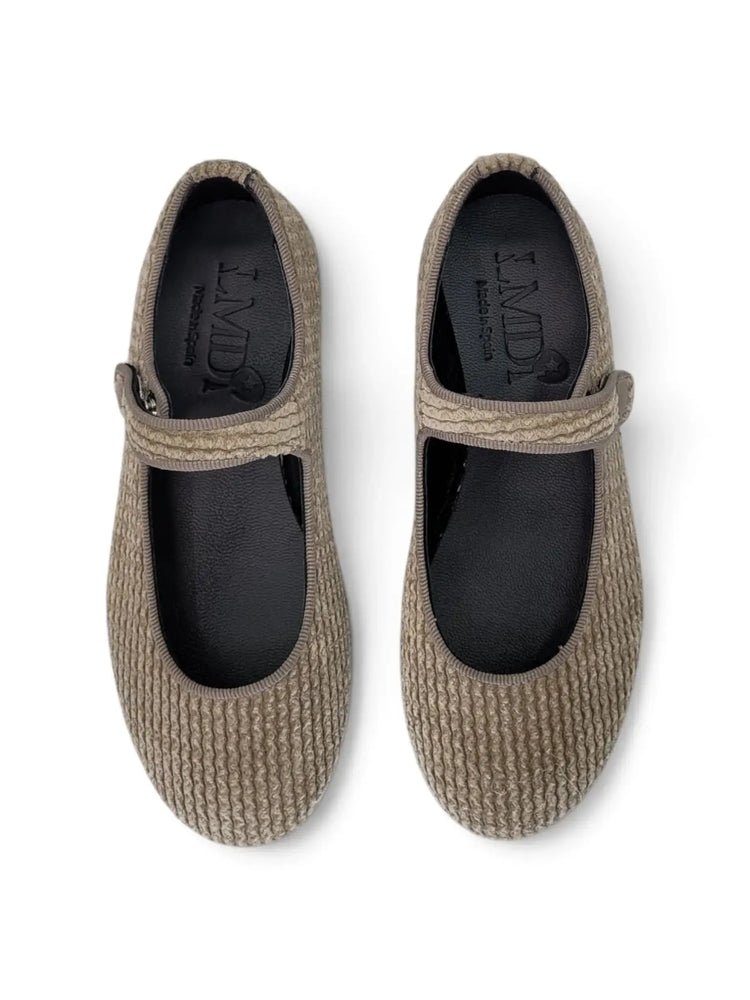 Lmdi iria desert taupe ribbed velvet mary jane | kids fast shipping