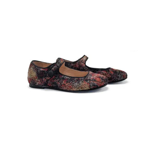Multicolor mary jane with hints of red grey taupe
