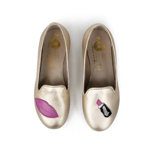 Lmdi metallic gold lip slip on 137154a - girls