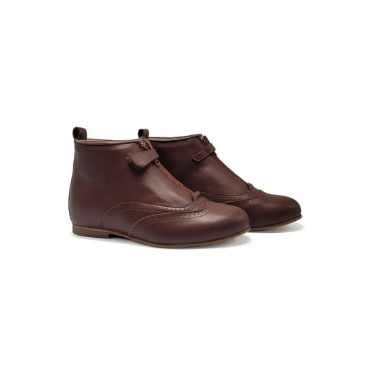 Lmdi mod brown canyon wingtip front zipper bootie - bootie