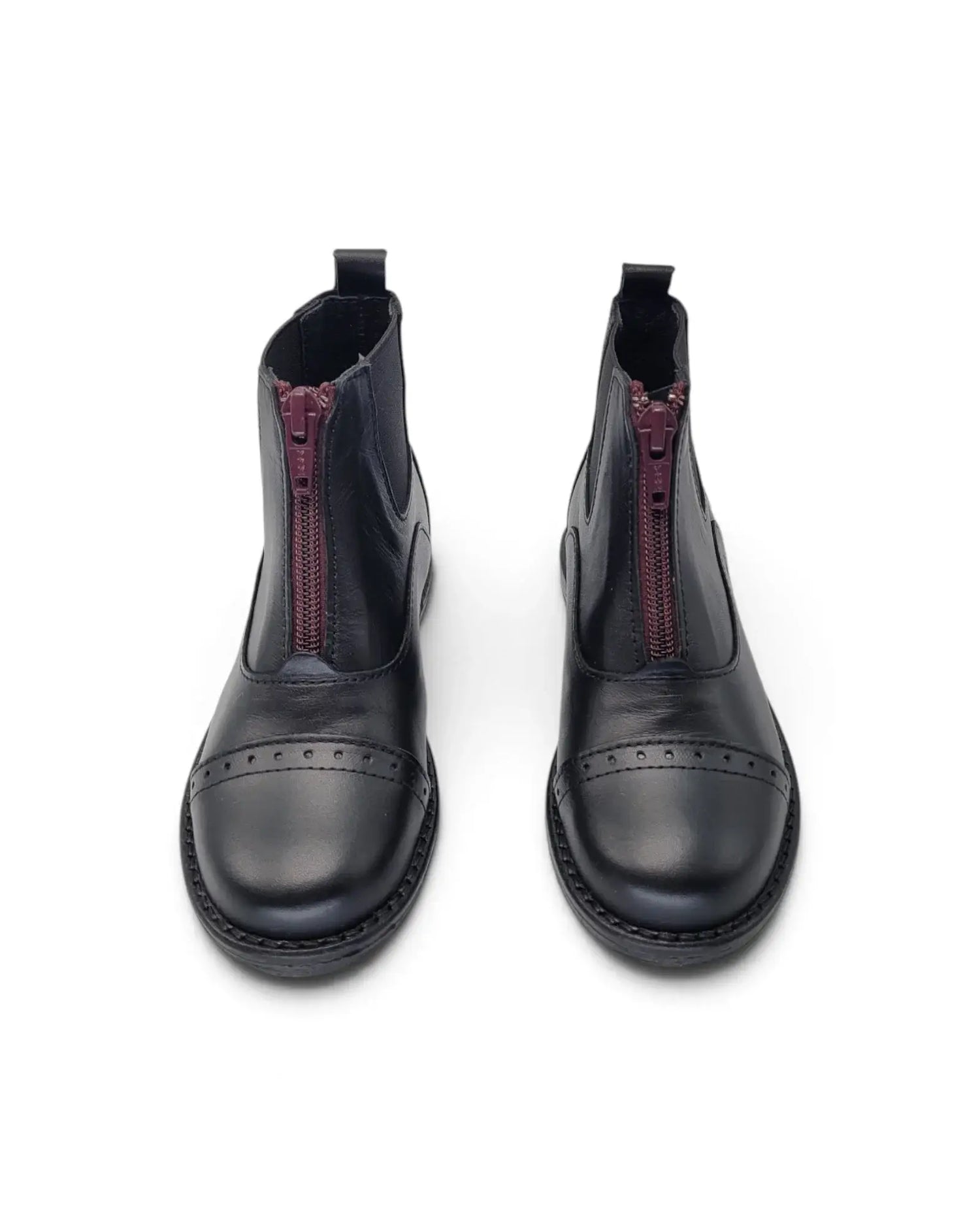 Lmdi picadeira black leather burgundy bootie | kids shoes fast shipping