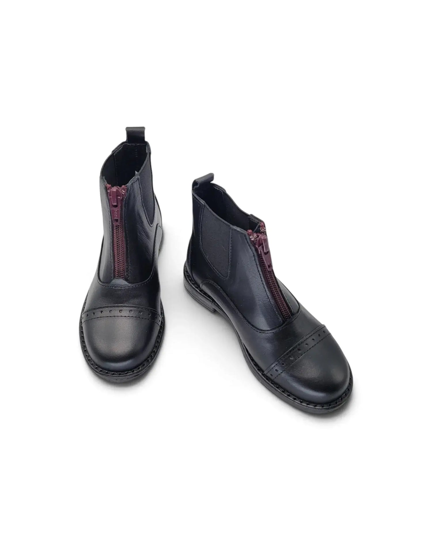 Lmdi picadeira black leather burgundy bootie | kids shoes fast shipping
