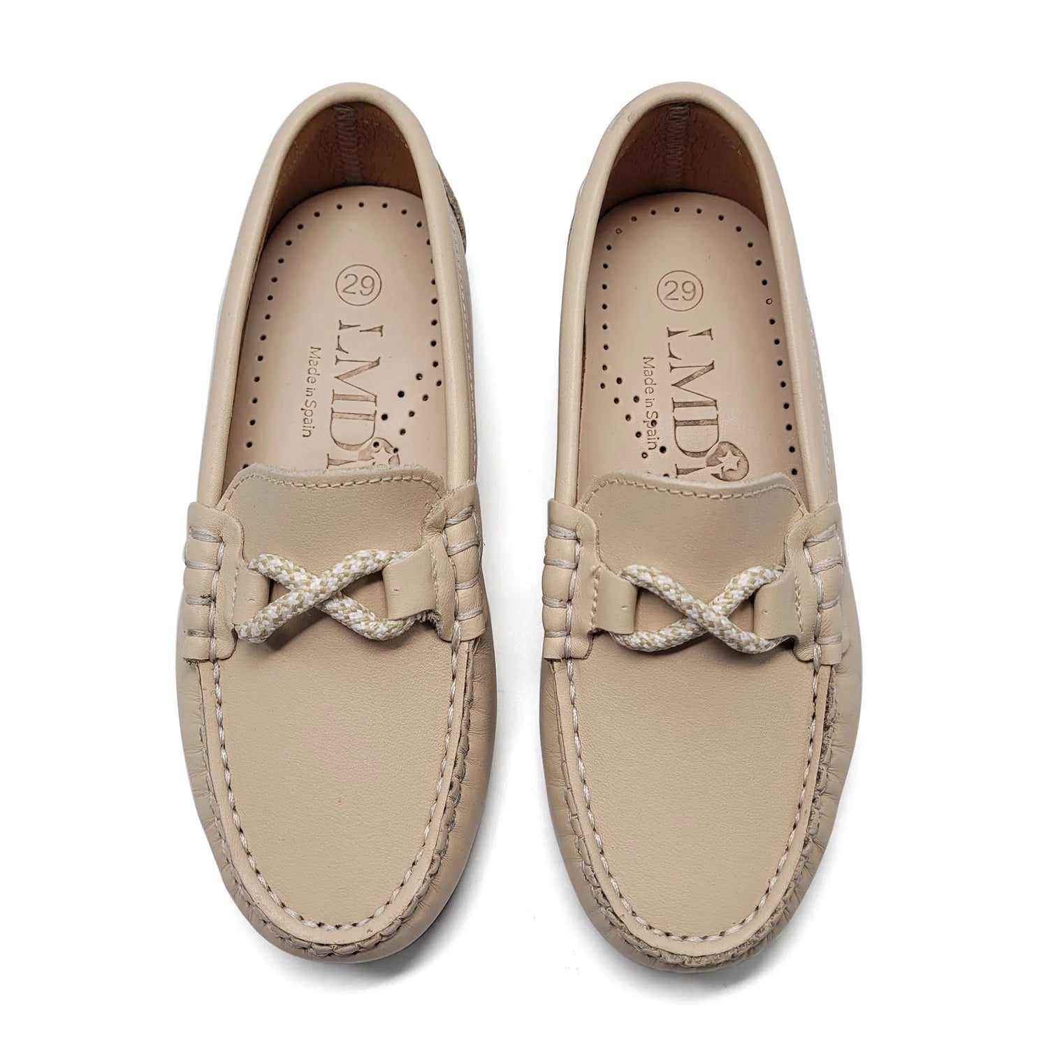 nude leather slip on school