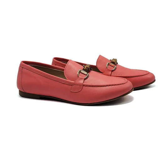 coral leather dress shoe slip on