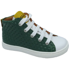 Maa by manuela de juan green technic high top side zipper sneaker c355 - boys
