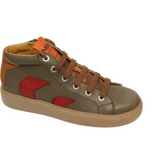 Maa olive hightop lace side zipper sneaker c287 - sneakers
