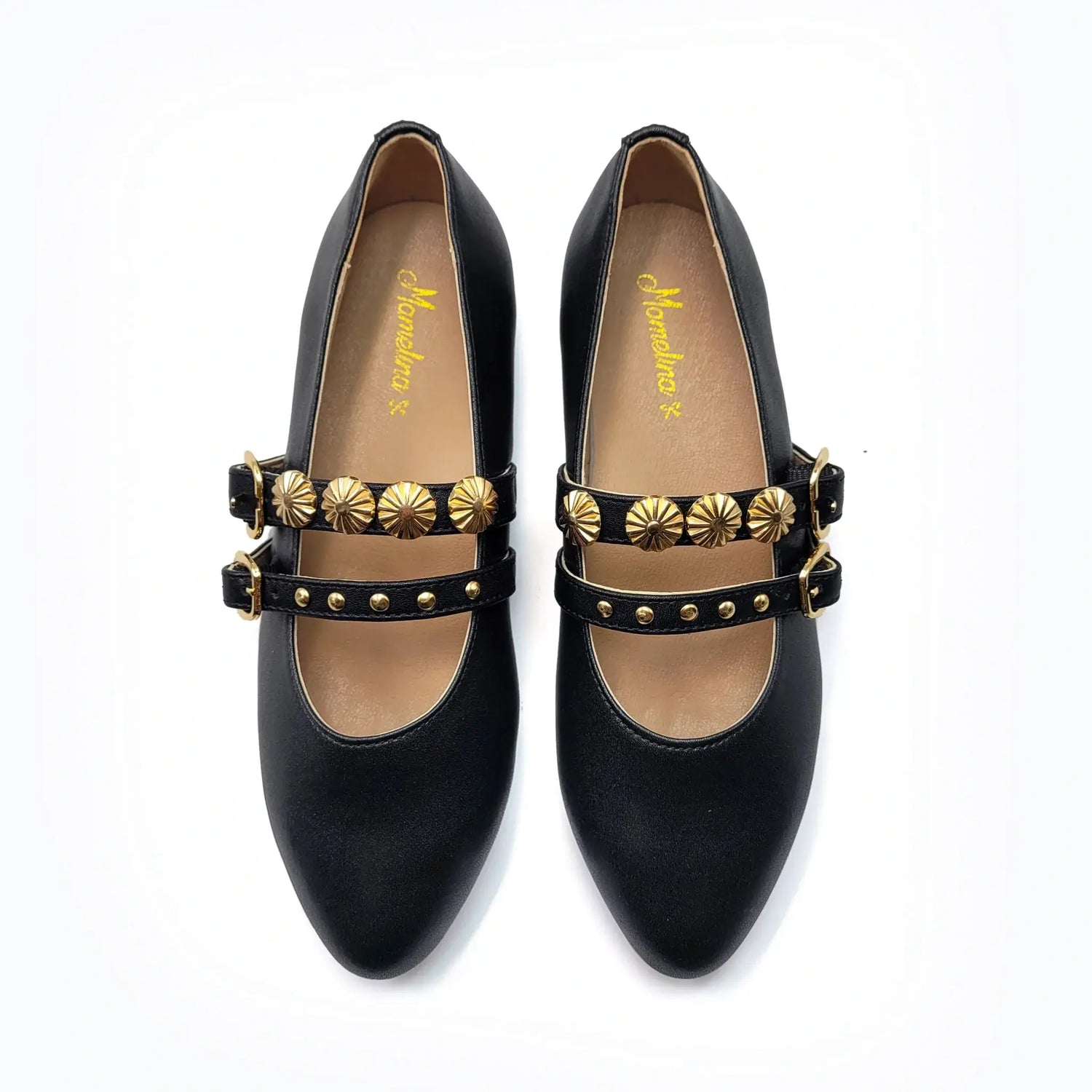 Mamelina black glam double strap mary jane fast shipping