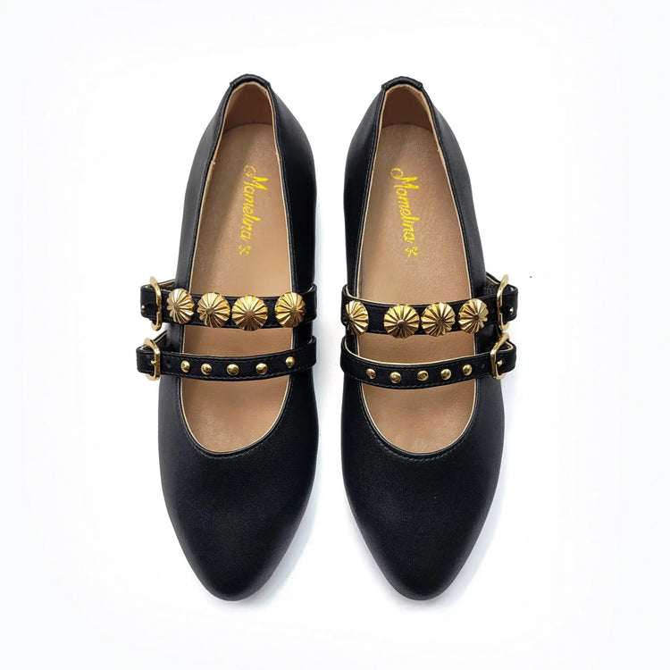 Mamelina black glam double strap mary jane fast shipping