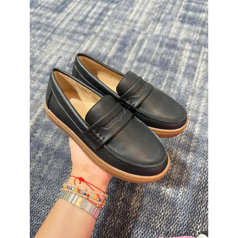 Mamelina black leather penny loafer 16067 25 boys