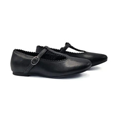 Mamelina black leather t strap 7542 strap