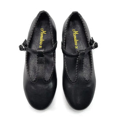 Mamelina black leather t strap 7542 strap