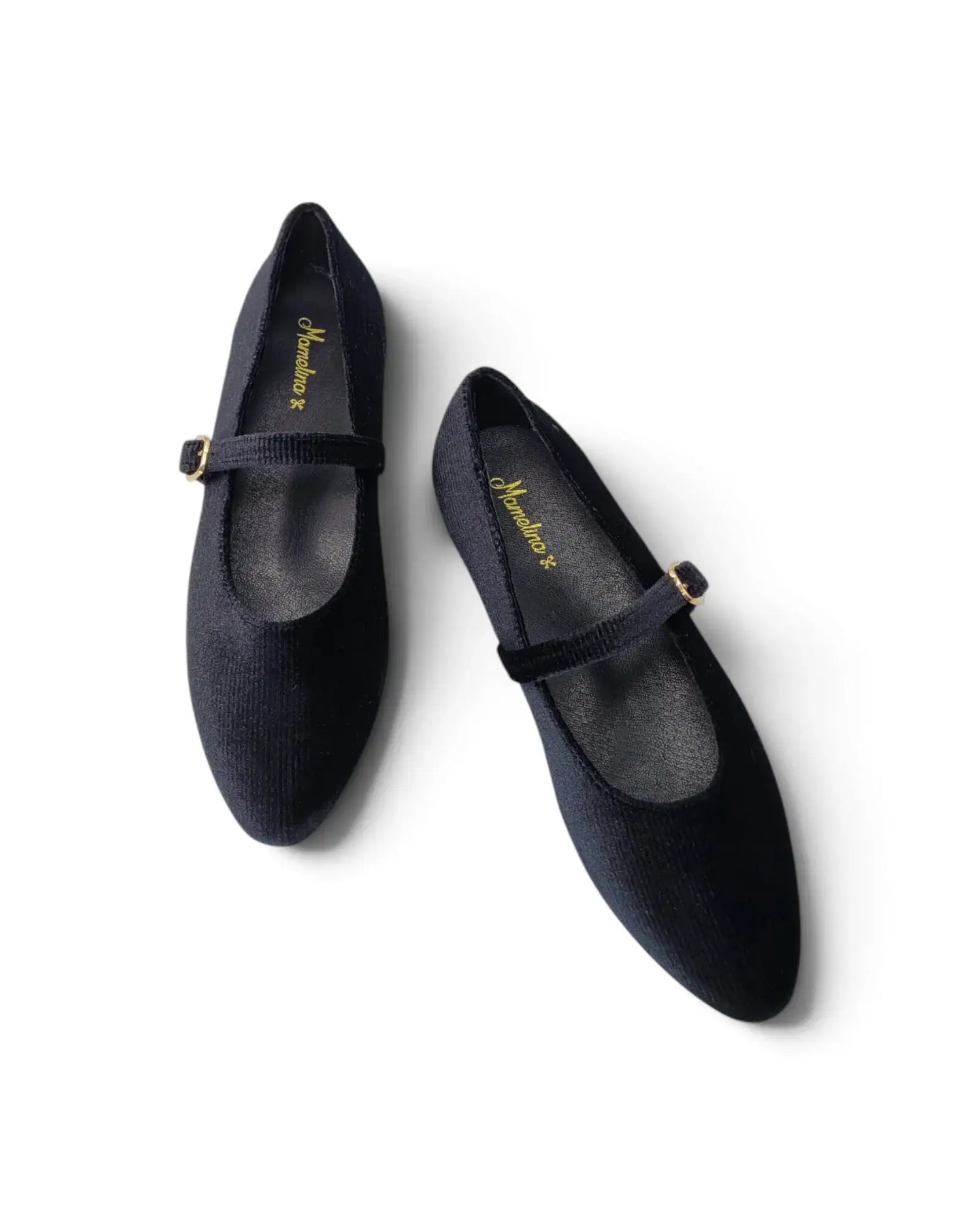 Mamelina black ribbed velvet mary jane 123014 fast shipping