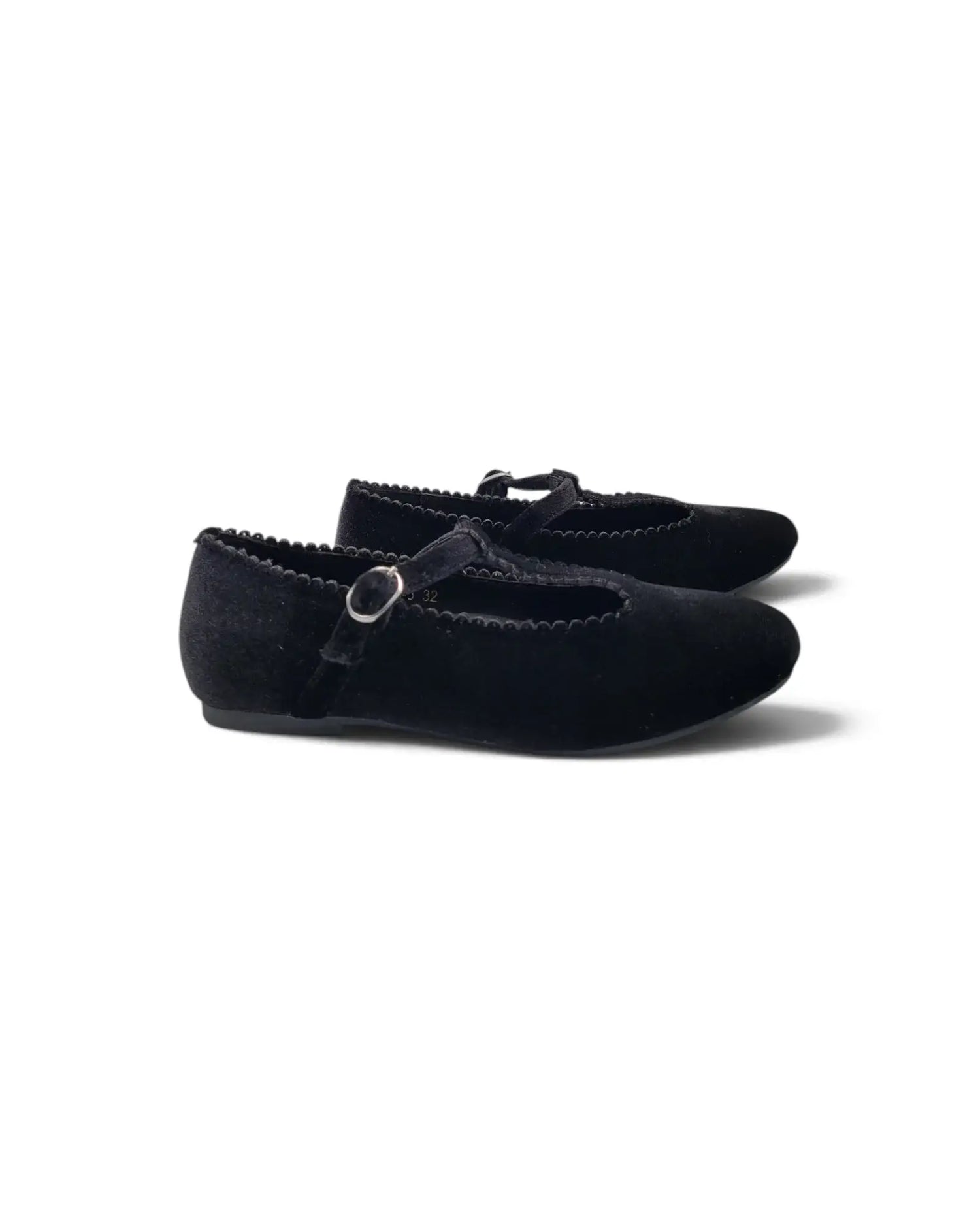 Mamelina black velvet t-strap 7542 | kids fast shipping