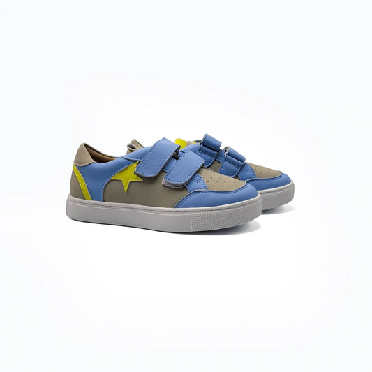 Mamelina blue grey yellow velcro sneakers fast shipping