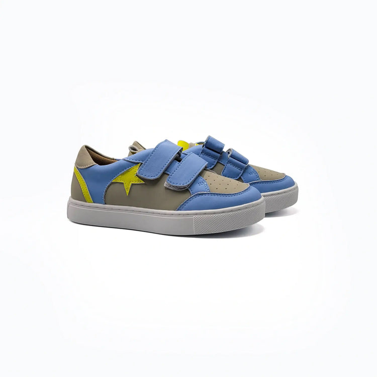 Mamelina blue grey yellow velcro sneakers fast shipping