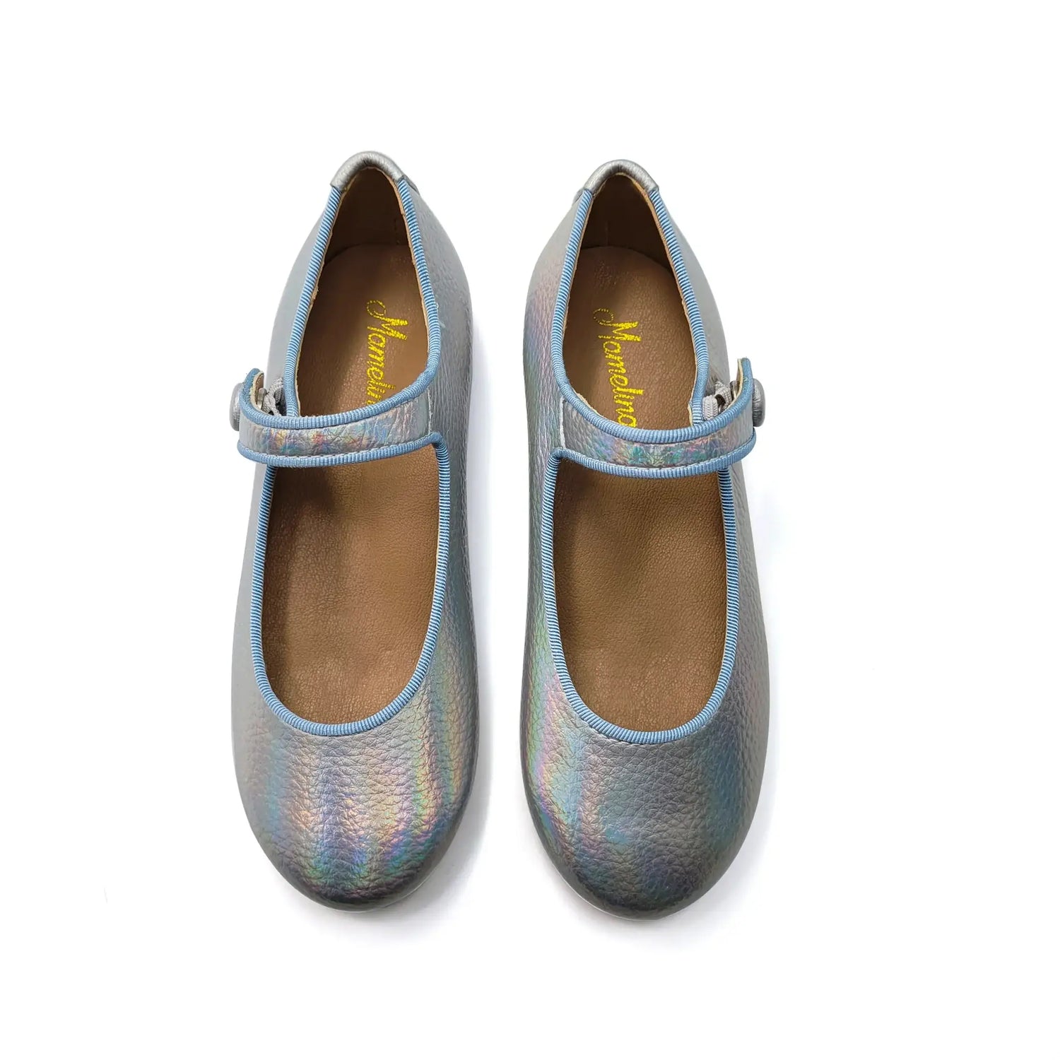 Iridescent Silver blue Mary Jane Girls Shabbos 
