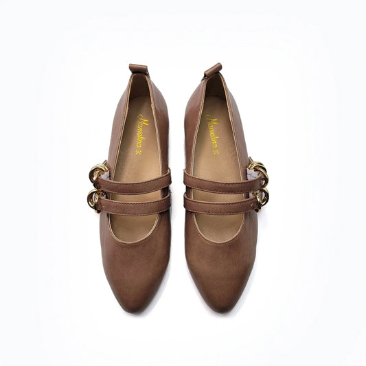 Mamelina brown leather mary jane shoes fast shipping